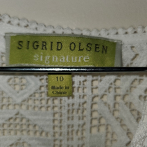 Sigrid Olsen Geometric Short Sleeve Pattern Dress Beach Pool Coverup - Picture 2 of 3